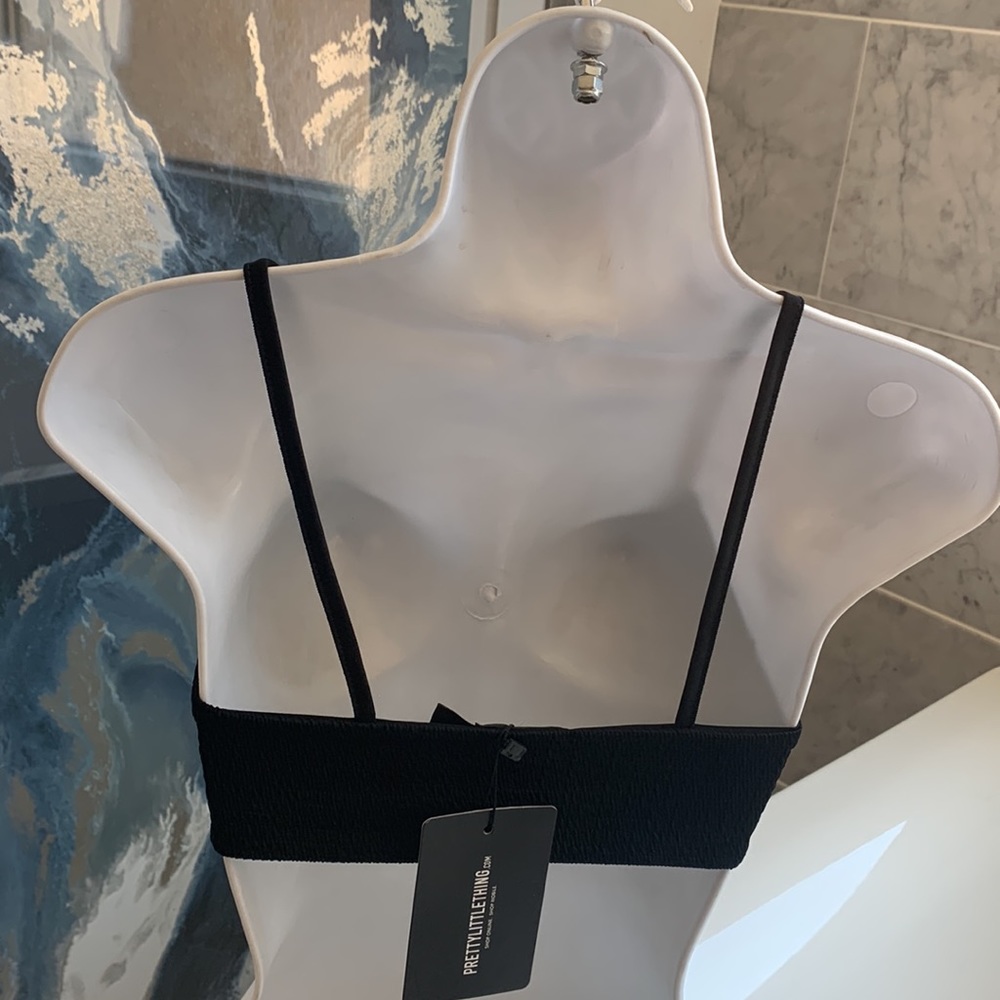 Black Scoop Neck Bikini Top - Picture 8 of 10